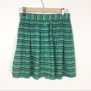 Mossimo Skirt Stretch Waist Button Green Stripe